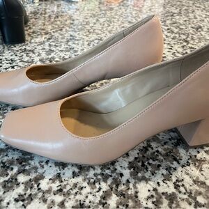 Naturalizer Beige Block Heel Pumps
